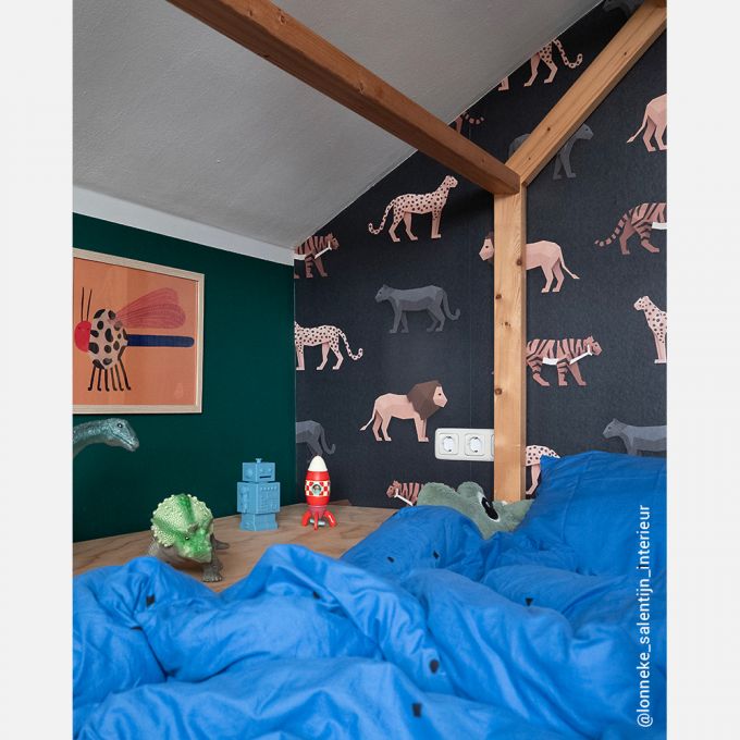 Studio Ditte Dekbedovertrek Speelse Blokjes 140x220cm - Kobaltblauw