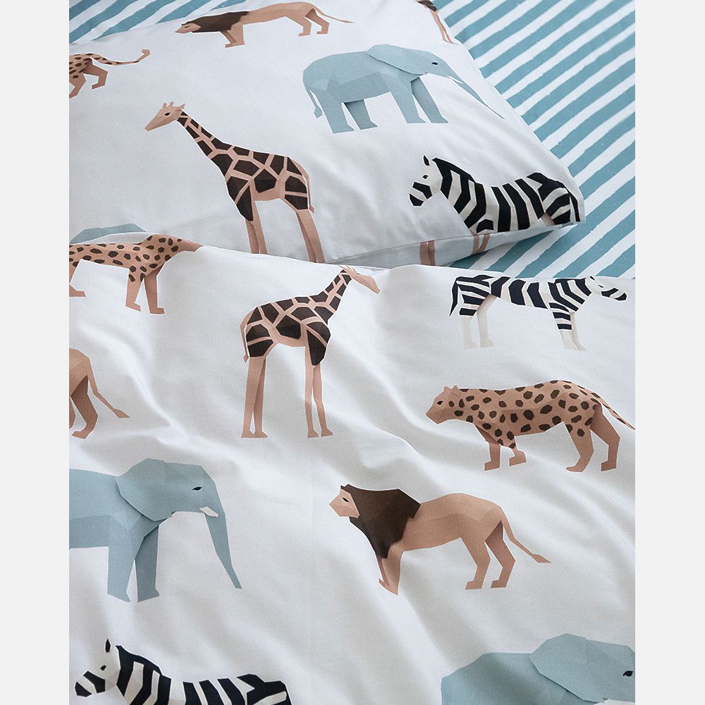 Studio Ditte Dekbedovertrek Safari 140x220cm - Lichtgrijs