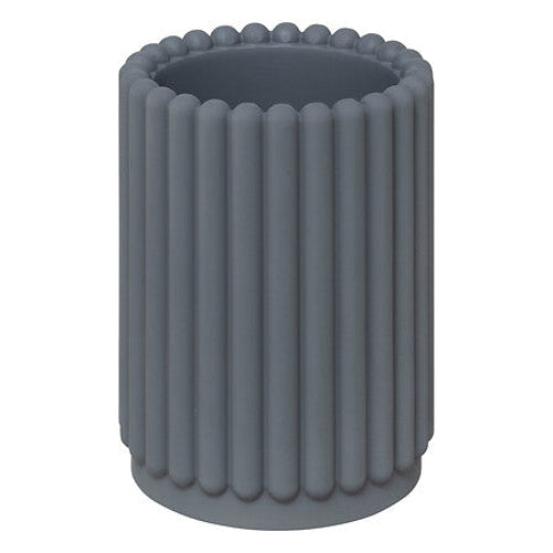 5Five Bonbon Tandenborstelhouder - Geribbeld - Ø8xH11cm - Grijsblauw