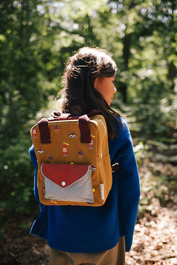 Sticky Lemon Backpack/Boekentas Small - Special Edition  - Meet me in the Meadows | Khaki Green