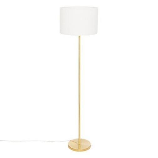 Atmosphera Vloerlamp Tina bouclé Ø37xH150cm - E27, niet begrepen - Goud