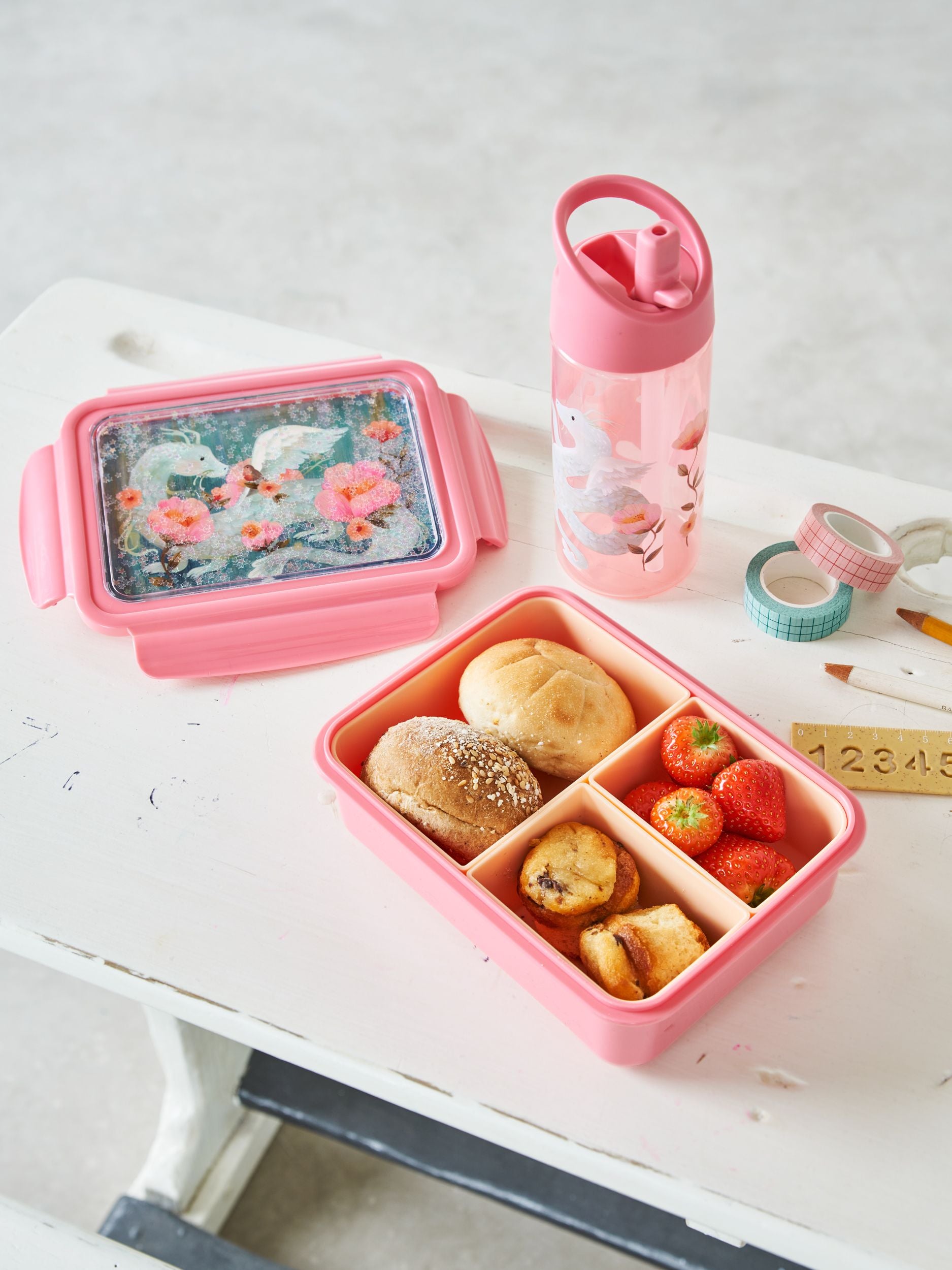 Petit Monkey Bentobox Fairytale Dragon Back to School - Pearl Stars