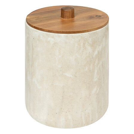 5Five Como Afvalemmer met deksel - Marmereffect - 5L - Beige