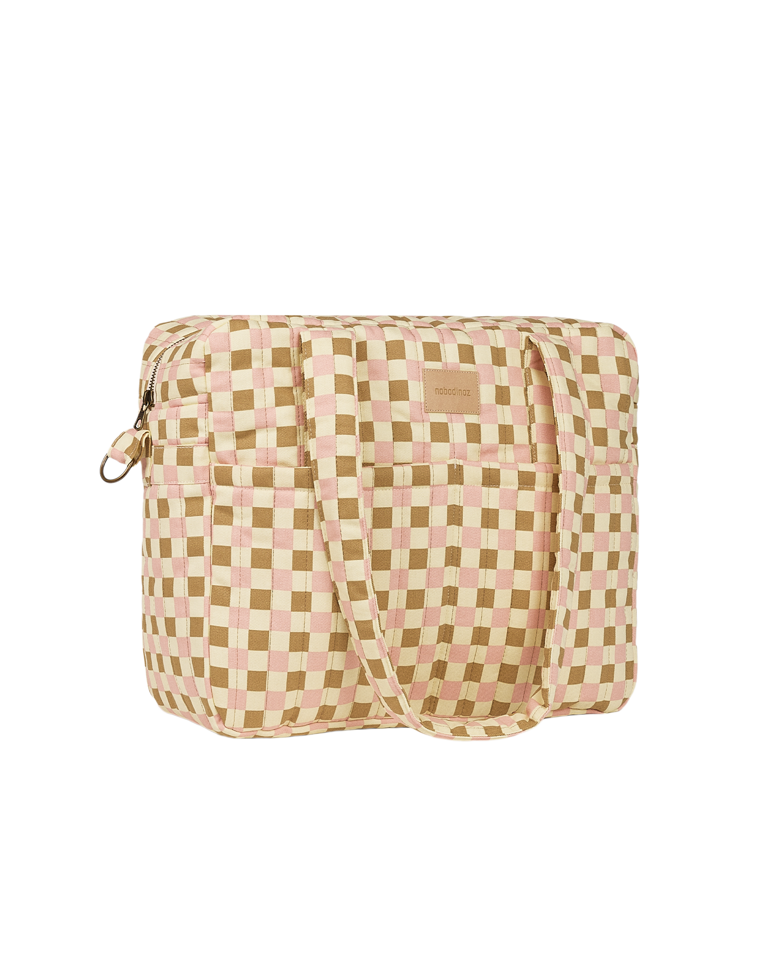 Nobodinoz Hyde Park Sac poussette/sac à couches imperméable 38x33x16cm - Leonie Brown