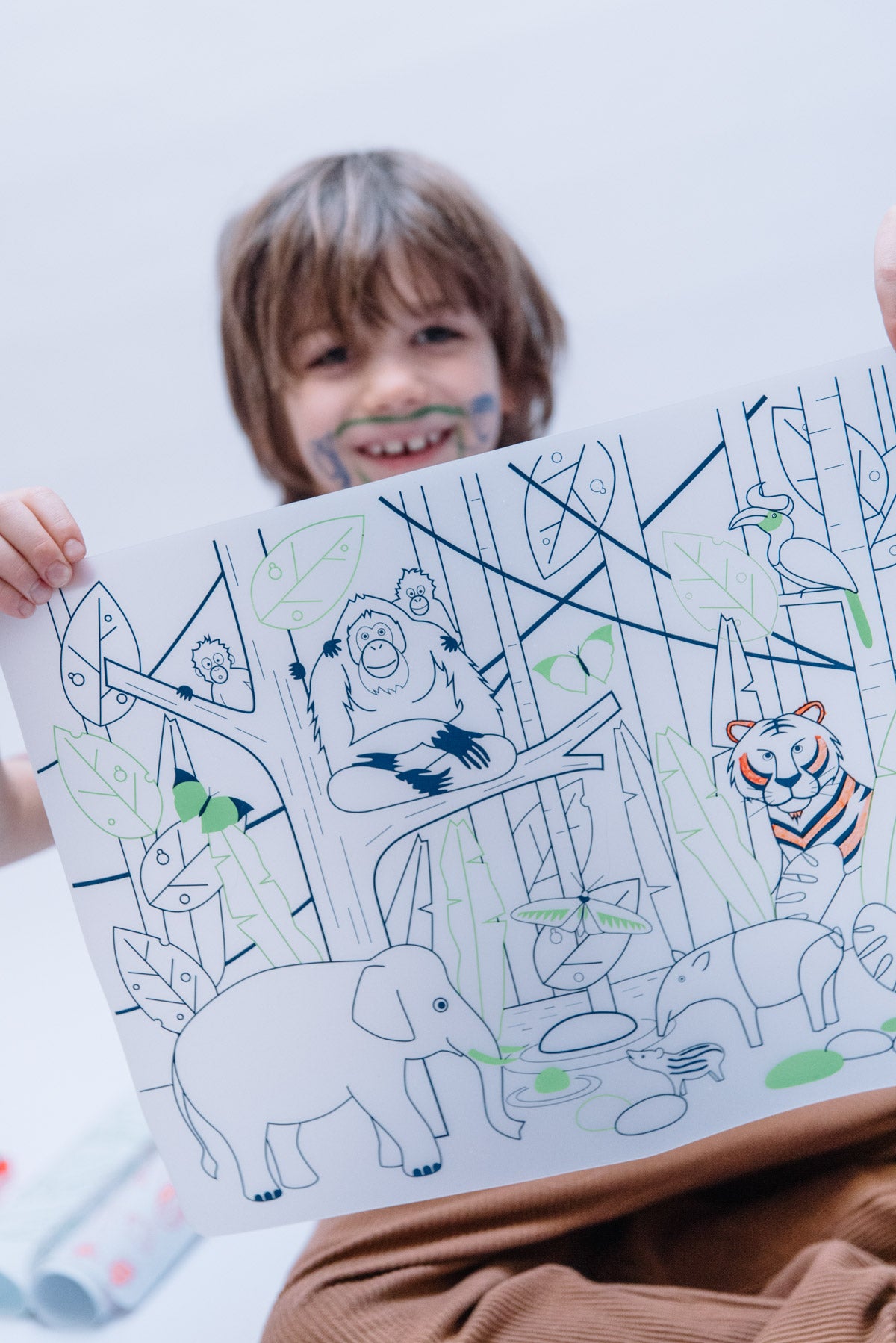 Super Petit Jungle - Silicone mat met 5 markers en armband