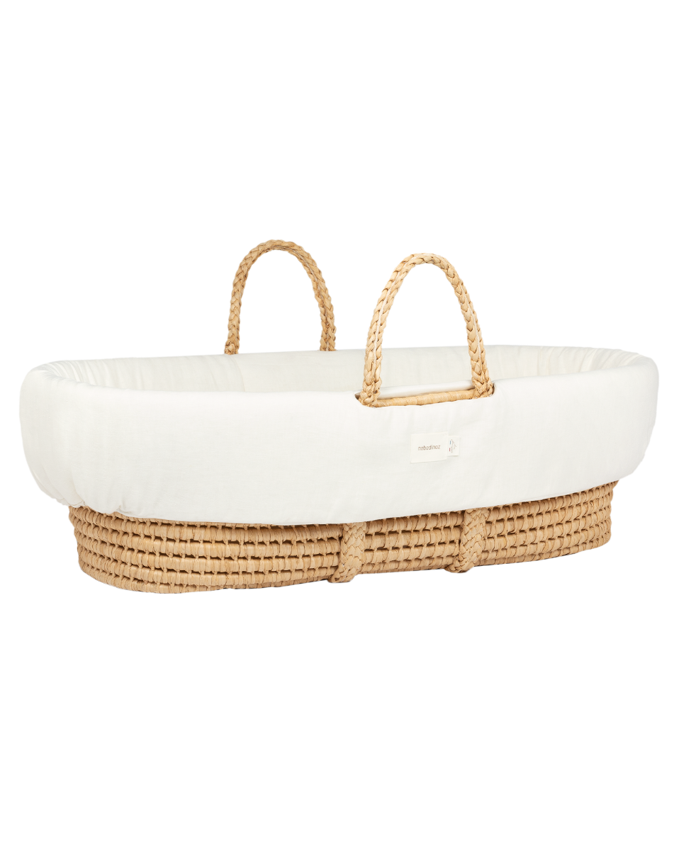 Nobodinoz Lin français Padded moses cover - Crib protector - Off White