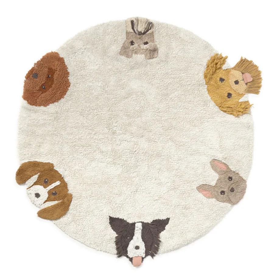 Lorena Canals Tapis lavable en coton - ABC Vintage Nude - Ø150cm