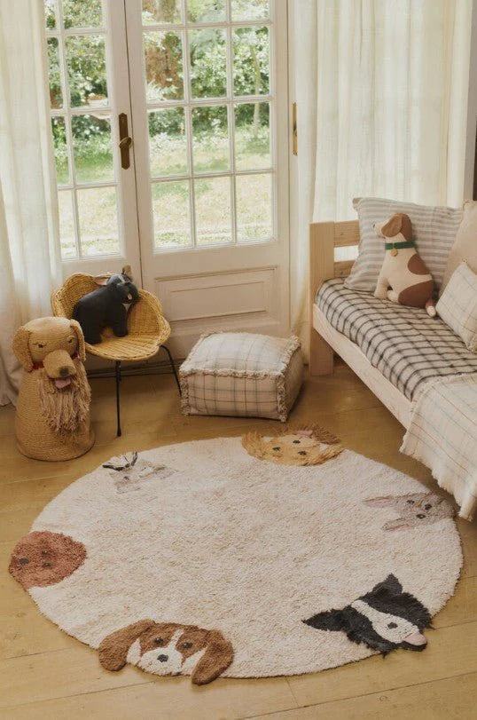 Lorena Canals Tapis lavable en coton - ABC Vintage Nude - Ø150cm