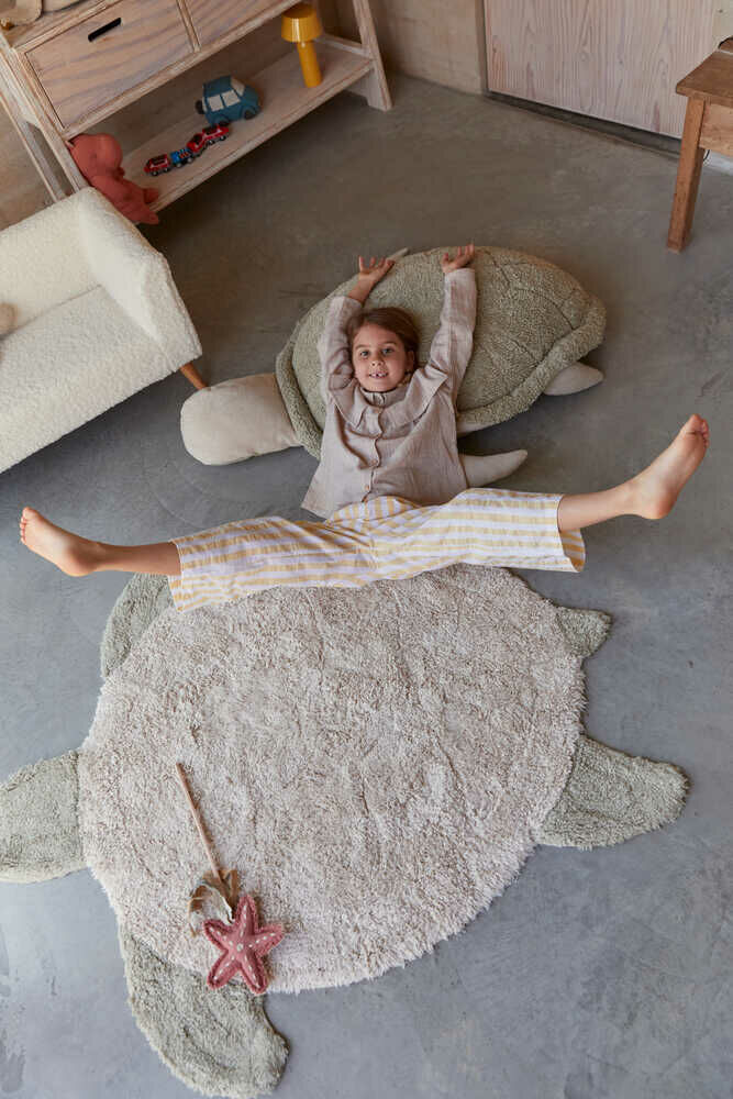 Lorena Canals Wasbaar katoen vloerkleed - Sea Turtle - 110x130cm