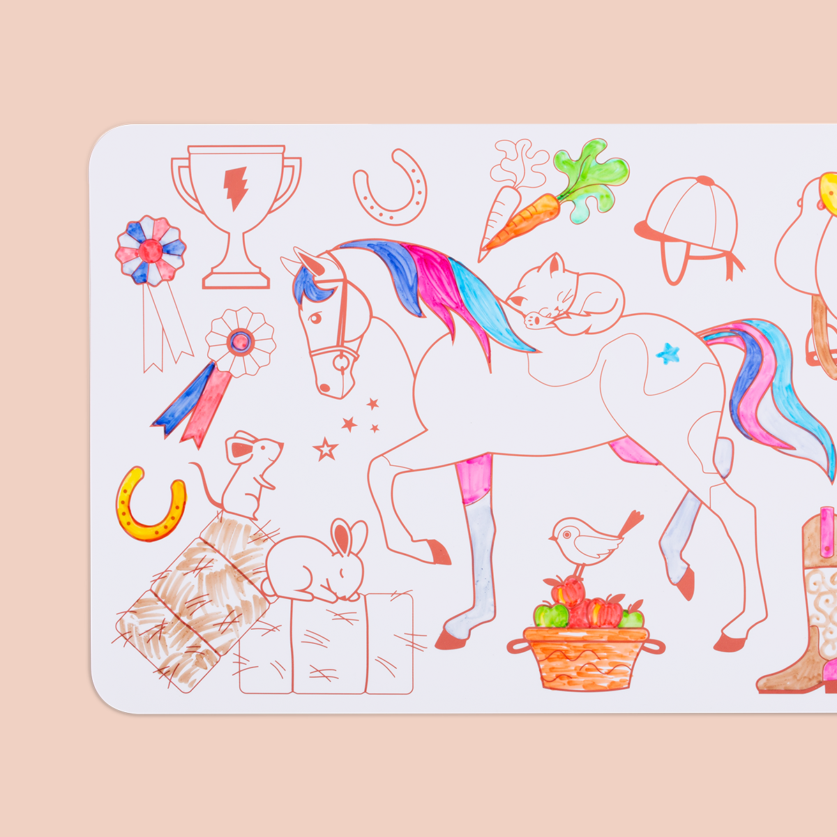 Super Petit Pony Club - Silicone mini mat met 4 markers