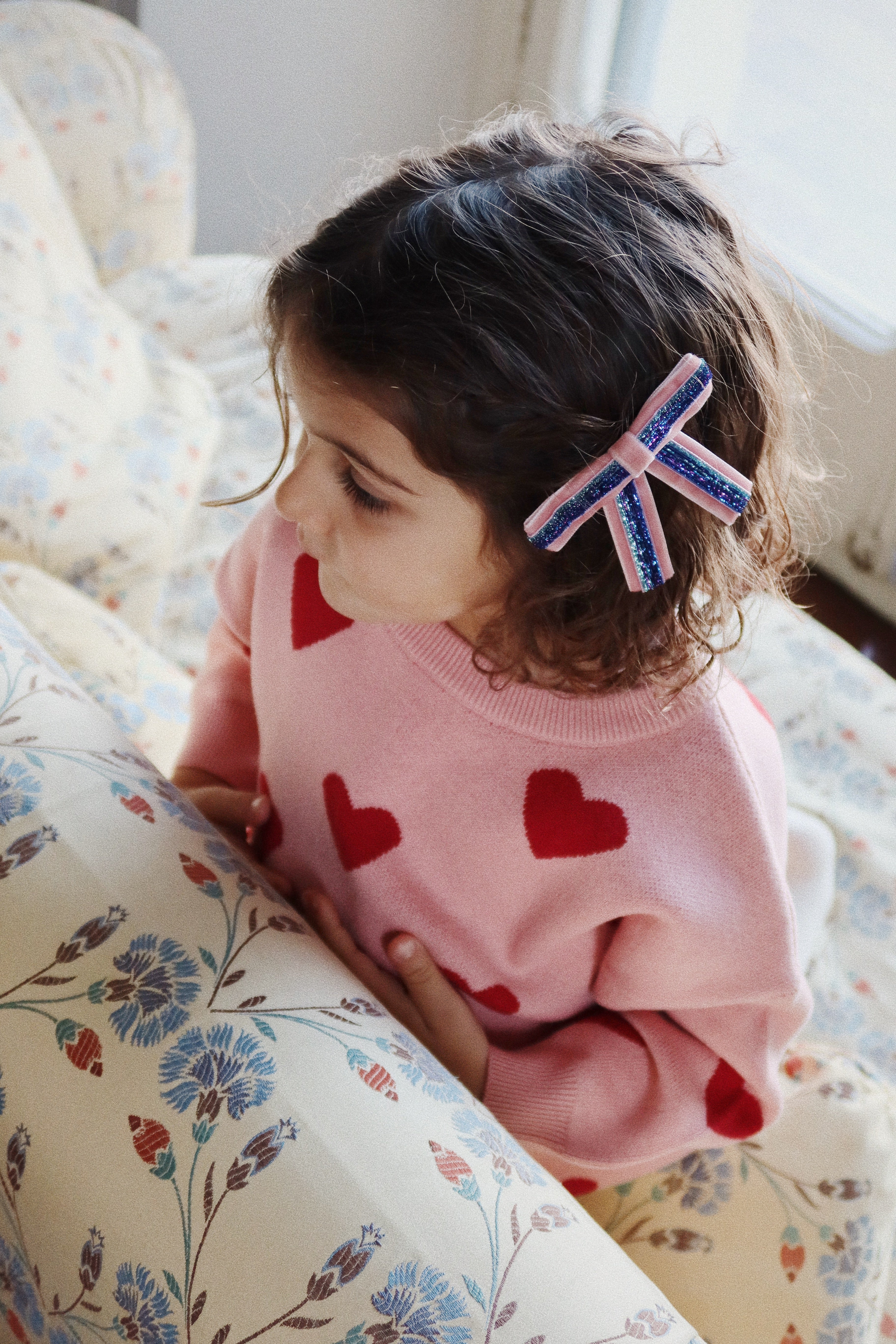 Beau von Bo Kongs Sløjd Hair Accessoires Velvet Bogen Diadem/Haar Marke + Haarklips - Mellow Rose