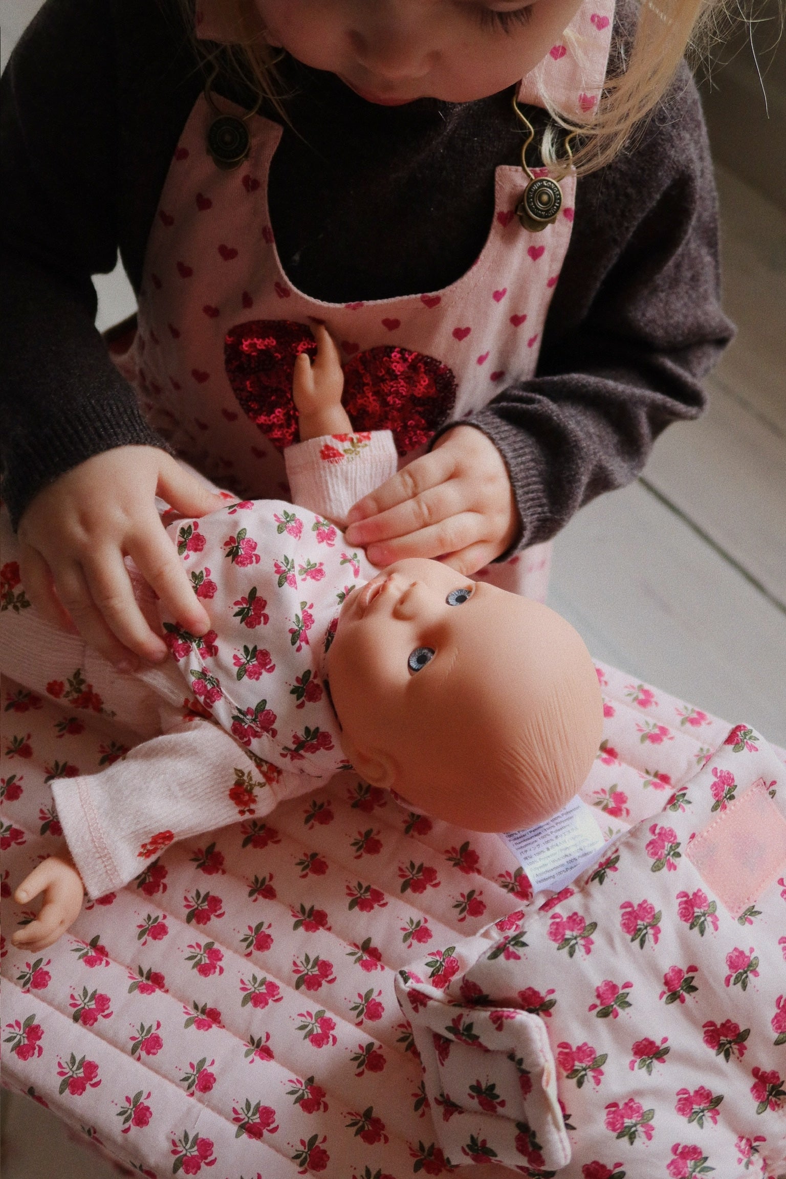 Konges Sløjd Poppen Speelgoed - Slabbetje/Luier/Doek - Katoen - Nursery Set - Rosie Rose