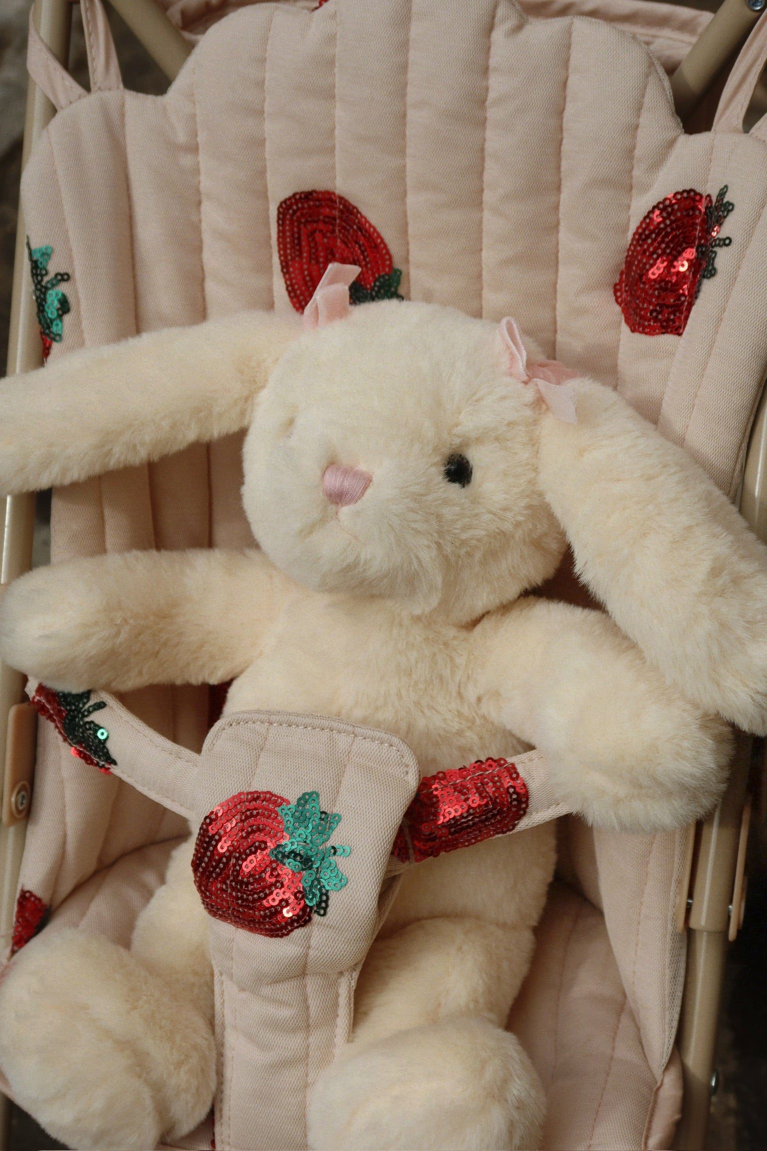 Konges Sløjd Tulle Poppenwagen/Doll Stroller/Buggy - Strawberry