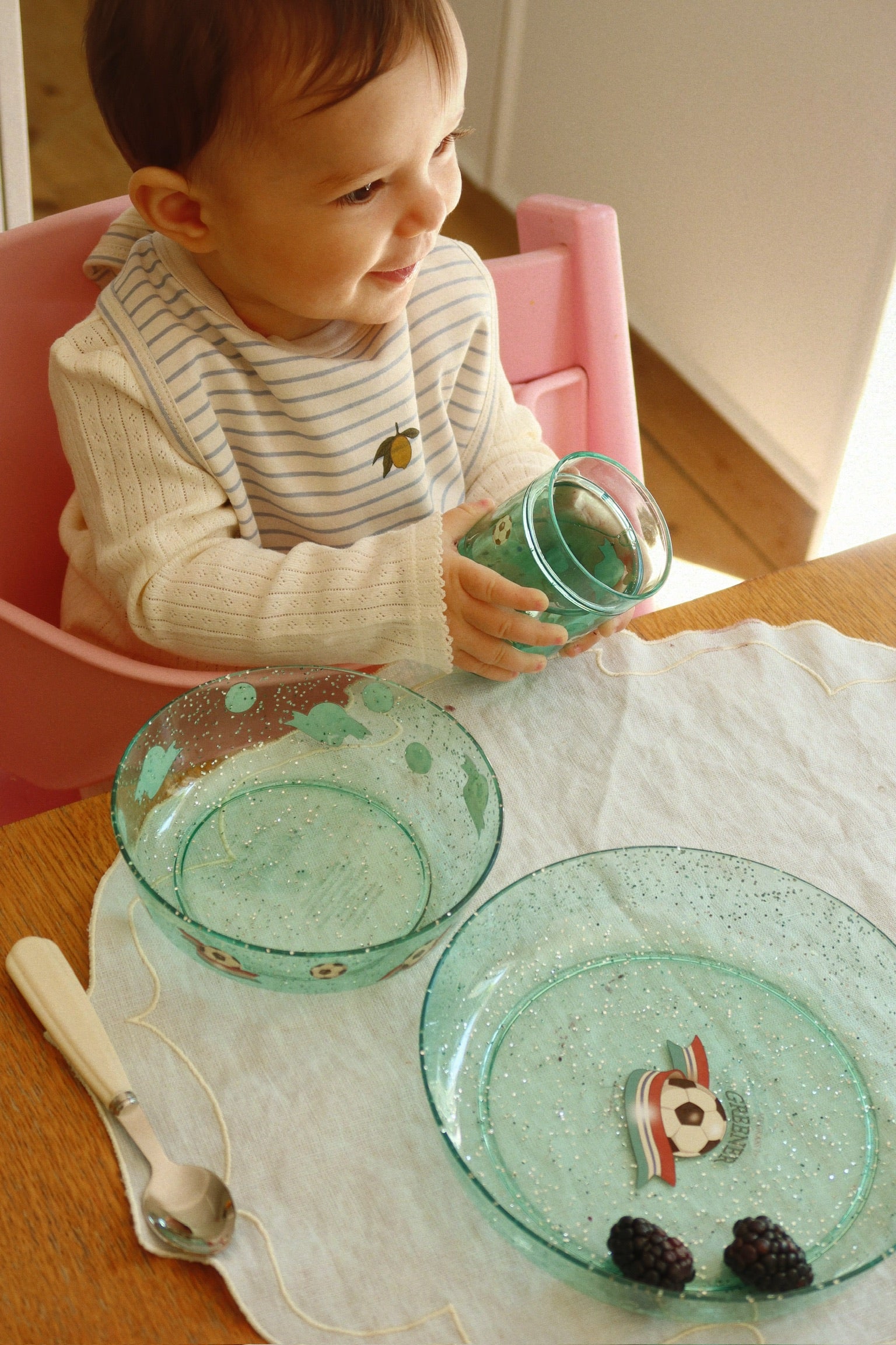 Konges Sløjd Glitter Cure Set - Fork, Knife and Spoon - Sangria scintillant