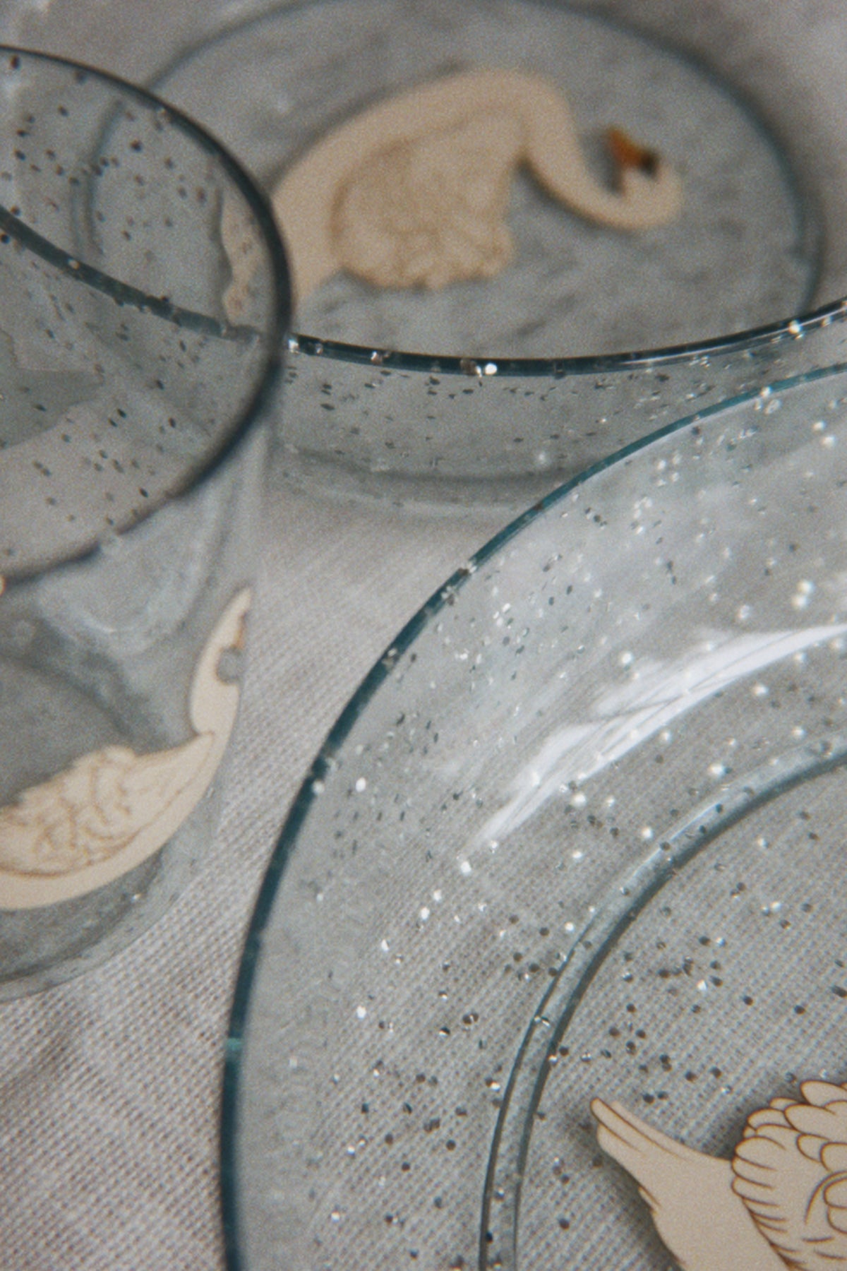 Konges Sløjd Sparkly Servies set - Swan Blue