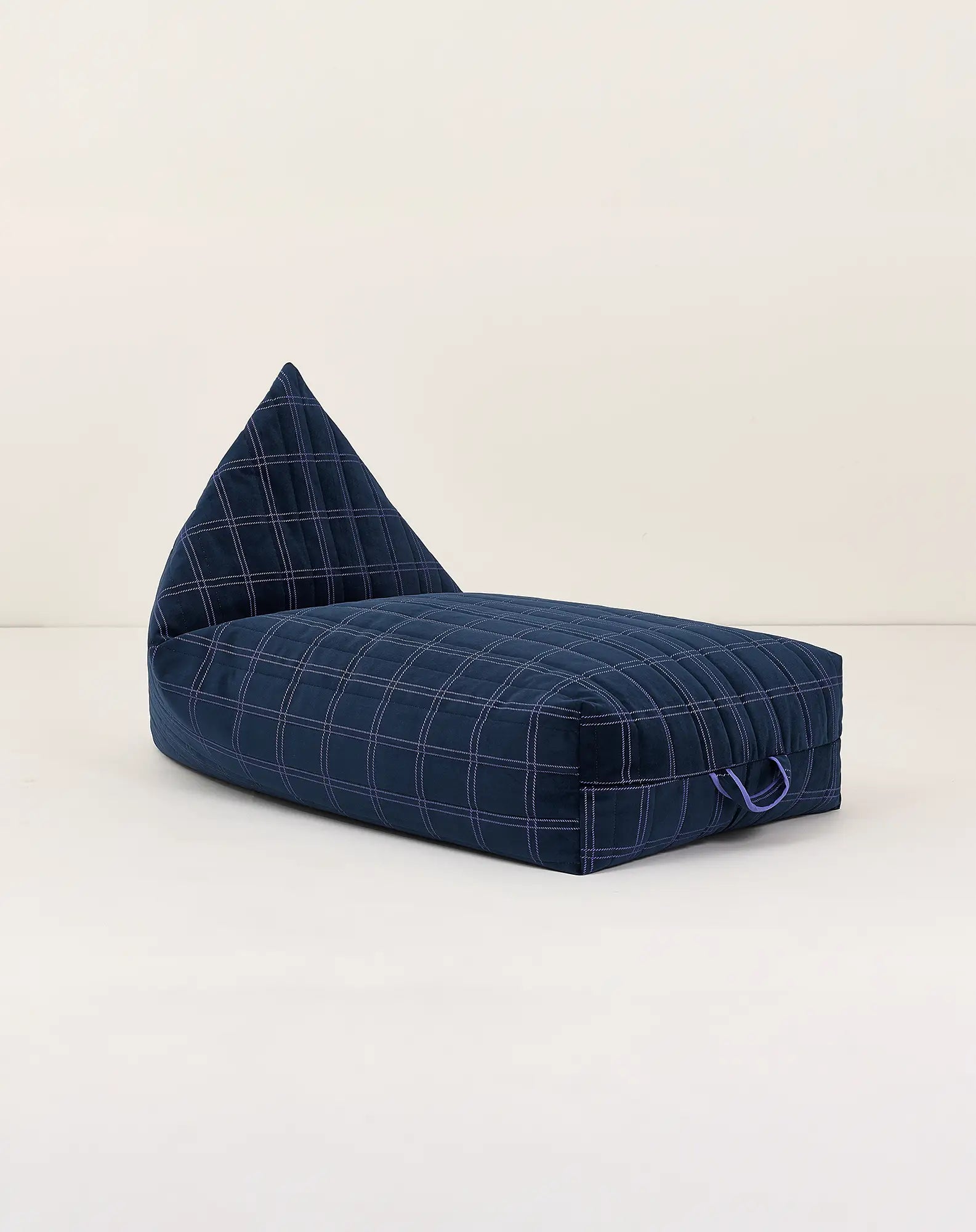 Nobodinoz Oasis Kids Zitzak - 60x109x60cm - Night Blue Purple Windowpane
