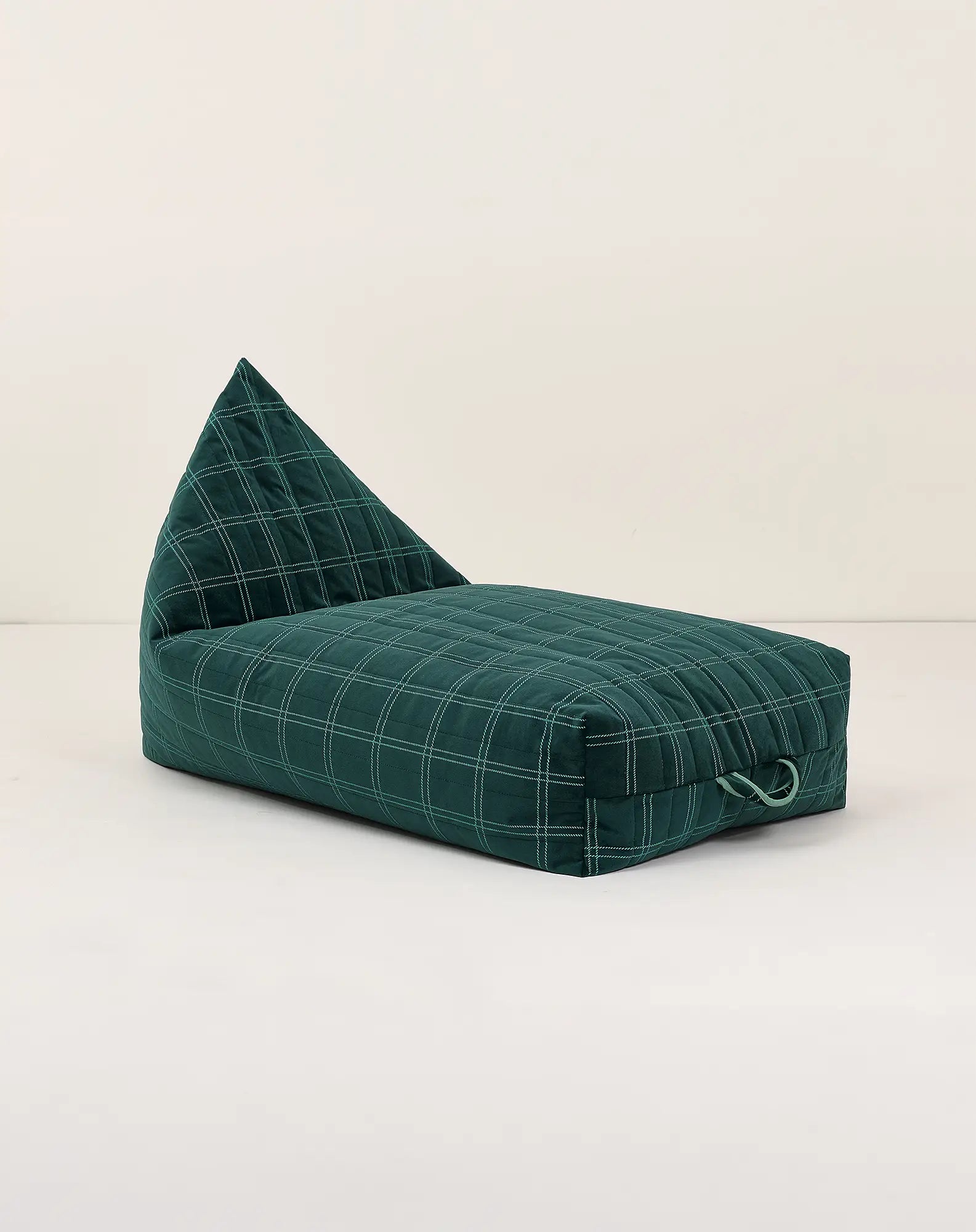 Nobodinoz Oasis Kids Zitzak - 60x109x60cm - Green Mint Windowpane