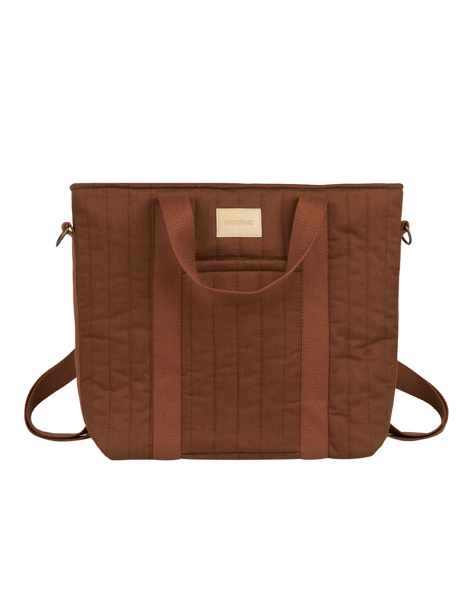 Nobodinoz Sac à langer/sac à dos imperméable Hyde Park 32x32x14cm - Marron brique