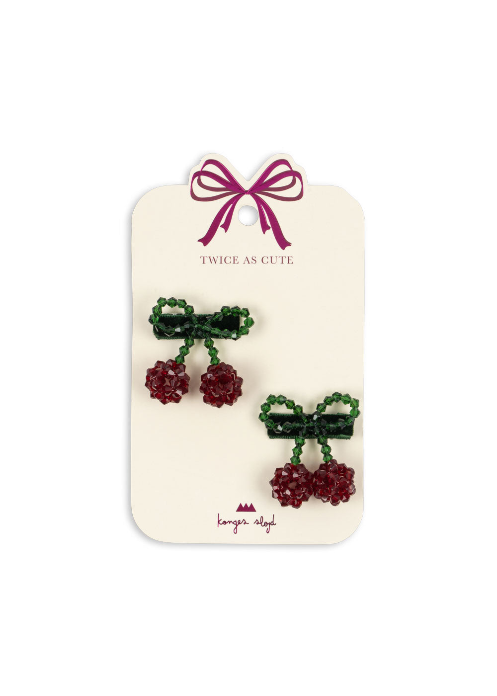 Konges Sløjd Cherry Bow Haarclips - Set van 2 stuks - Smoke Pine