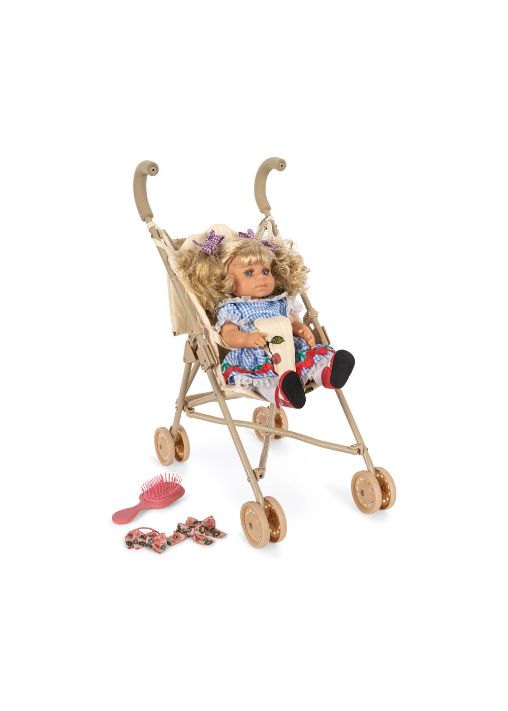 Konges Sløjd Delphine Doll Gift Set/Pop met Poppenwagen - Cherry