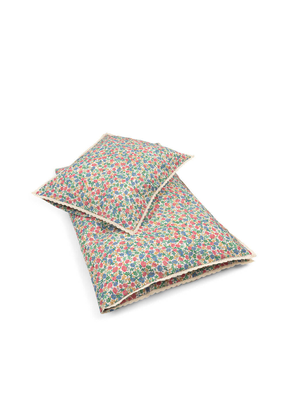 Konges Sløjd Housse de couette simple Gots 140x200cm - Fleur Tricolore