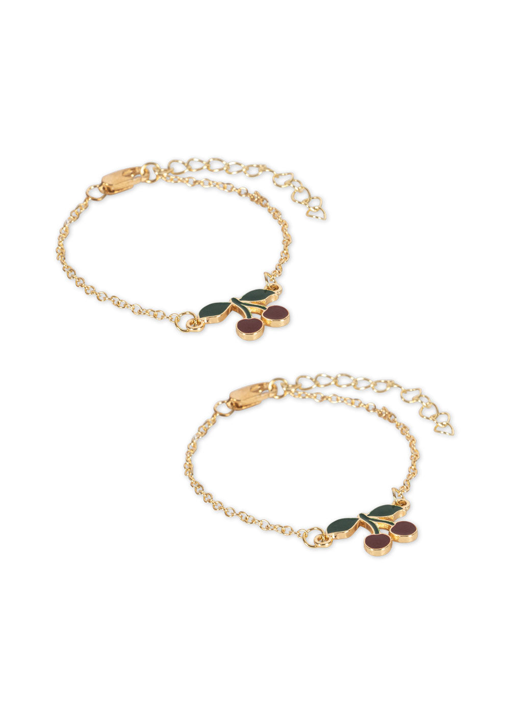 Konges Sløjd Verstelbare Cherry Bestie Armbanden - Set van 2 stuks - Gold