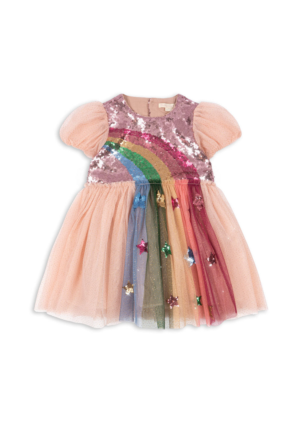 Robe arc-en-ciel Konges Sløjd Odette avec paillettes - Sable du soir -