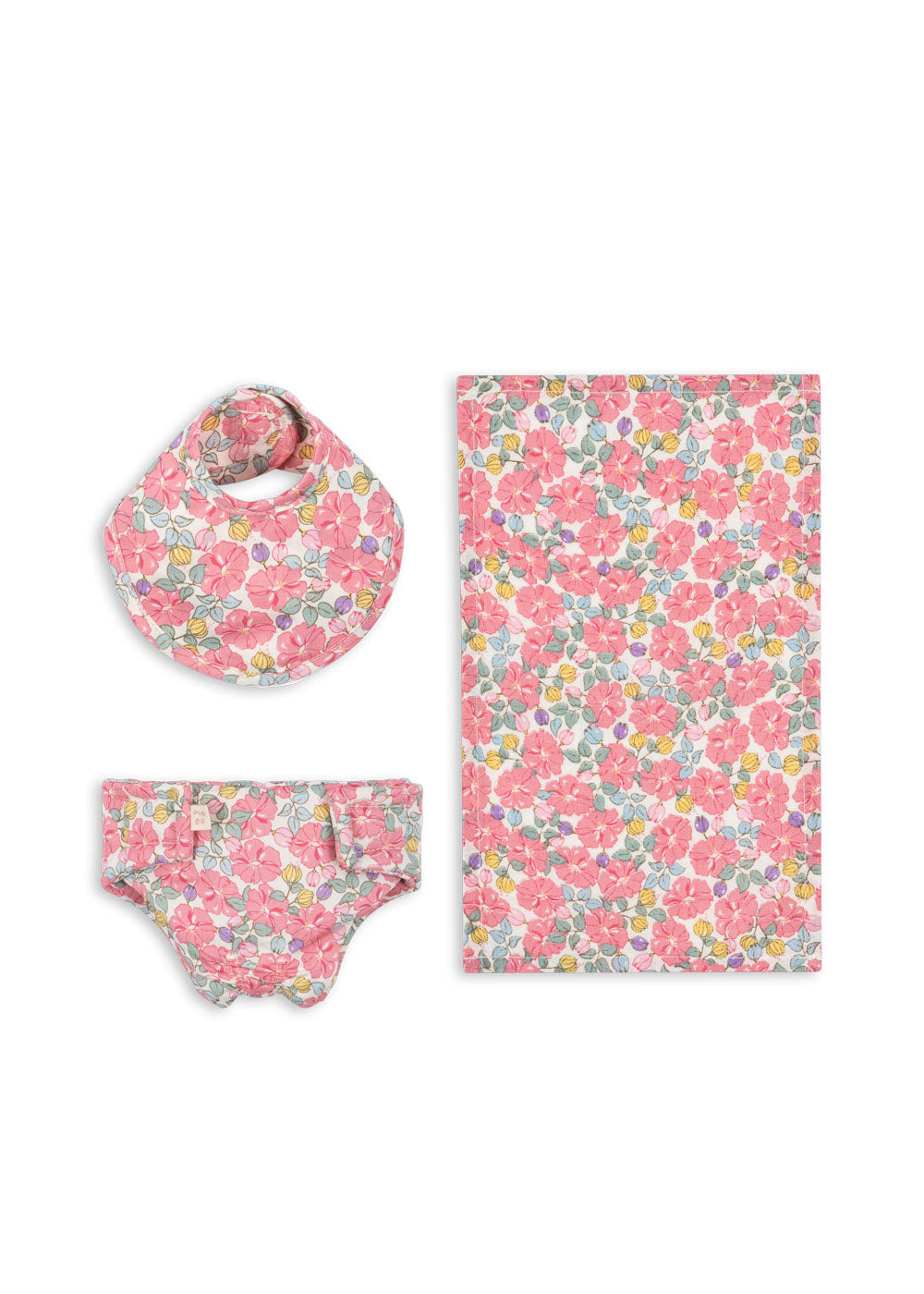 Konges Sløjd Poppen Speelgoed - Slabbetje/Luier/Doek - Katoen - Nursery Set - Rose Anglaise