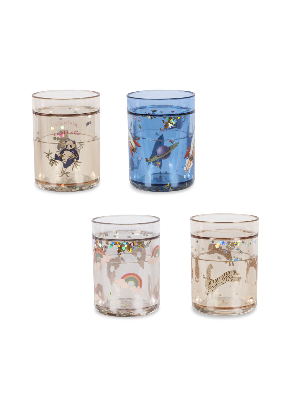 Konges Sløjd 4 Pack Glitter Bekers - 4 stuks - Multi