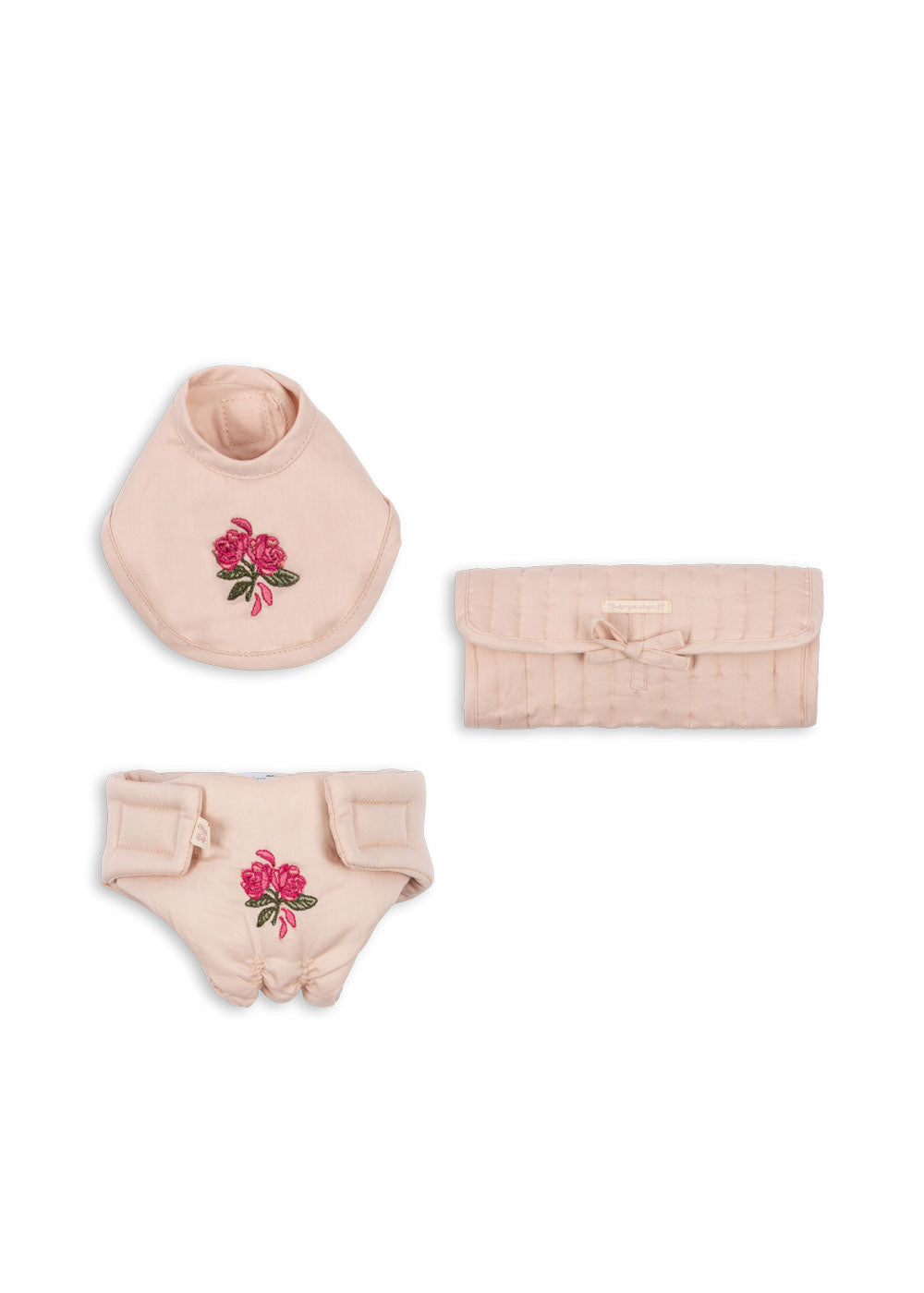 Konges Sløjd Poppen Speelgoed - Slabbetje/Luier/Doek - Katoen - Nursery Set - Cameo Rose