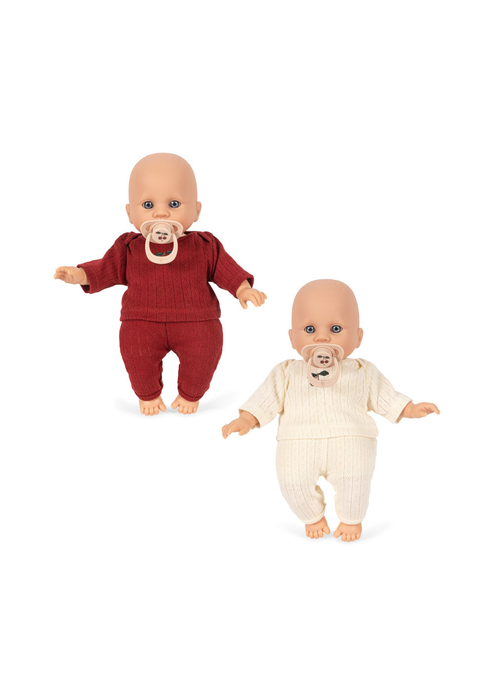 Konges Sløjd Bobo en Bobbie Poppen - Met kledij set en tut - Multi