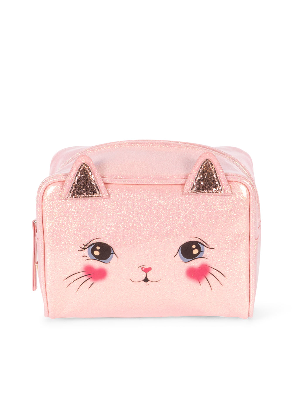 Konges Sløjd Cat Pennenzak - 13x18x10cm - Cerise Glitter Pink