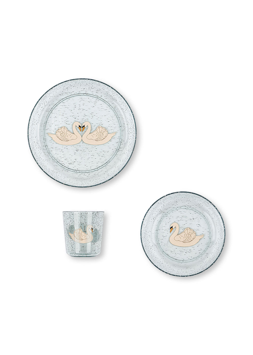Konges Sløjd Sparkly Servies set - Swan Blue