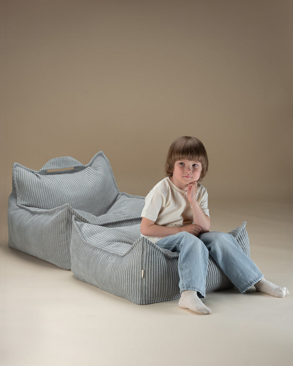 Wigiwama Corduroy Square Ottoman / Poef - 80x70x50cm - Peppermint Green