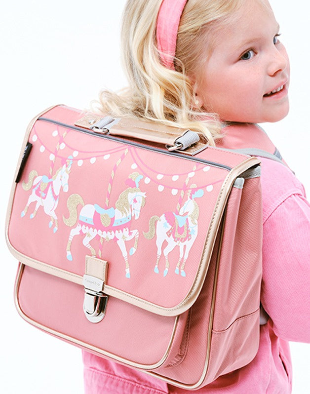 Caramel &amp; Cie Toddler school bag pink carousel - School bag/Book bag - Narrow