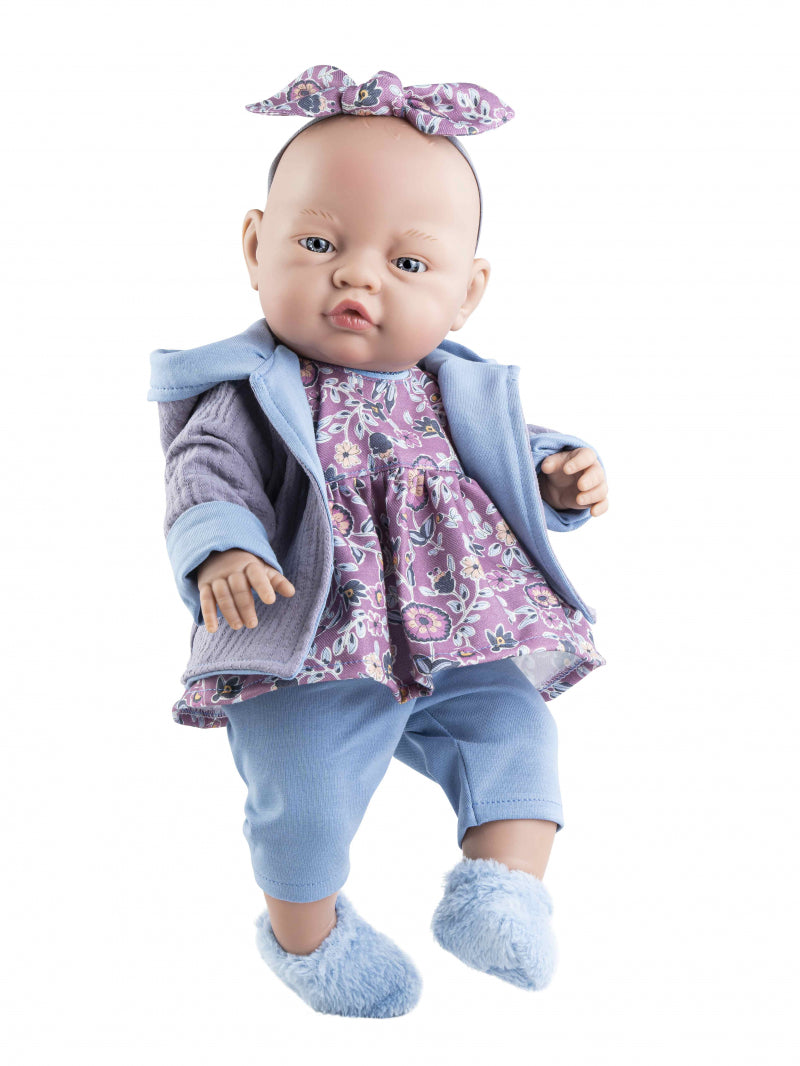Paola Reina Bebitos poupée fille blanche aux yeux bleus 42cm