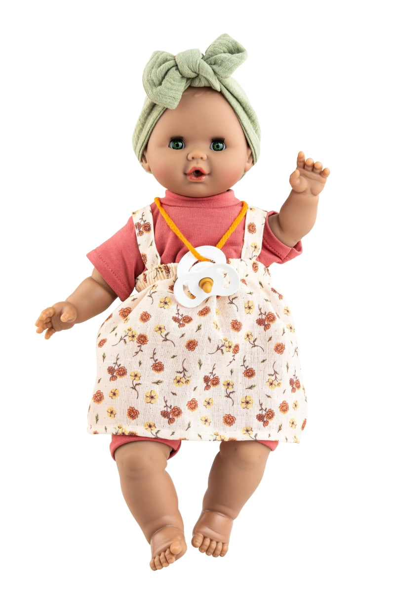 Paola Reina Sonia Panda fille blanche aux yeux bleus avec mécanisme 36cm