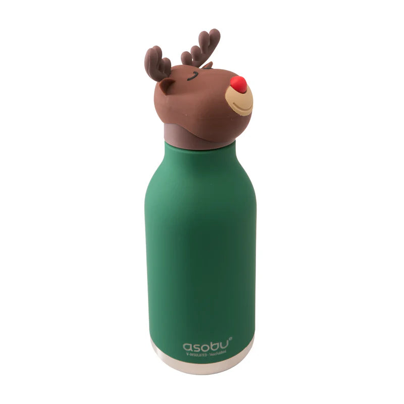 Asobu Thermo Drinkfles Besties Reindeer - 460ml - Groen