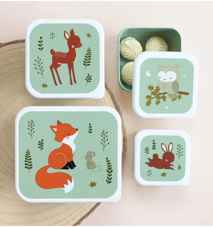 Bundel A Little Lovely Company Back to school set - Rugzak/Drinkfles/4 Snackdozen/Bentobox - Bosvriendjes