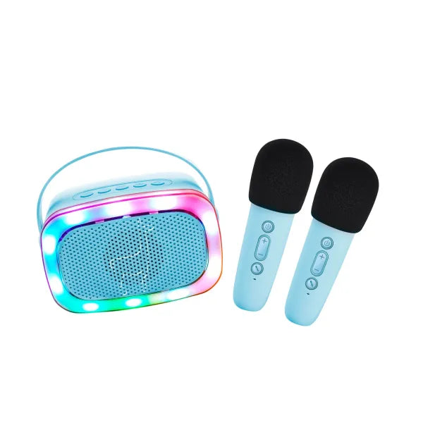 Lalarma Karaoke set - Bluetooth 2 microfoons en luidspreker - Blauw