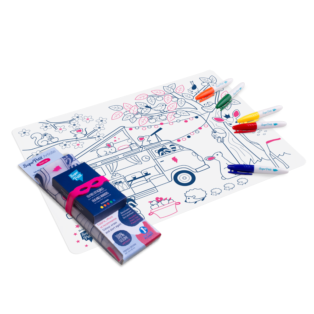 Super Petit Dream Van - Silicone mat met 5 markers en armband