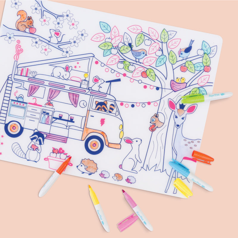 Super Petit Dream Van - Silicone mat met 5 markers en armband