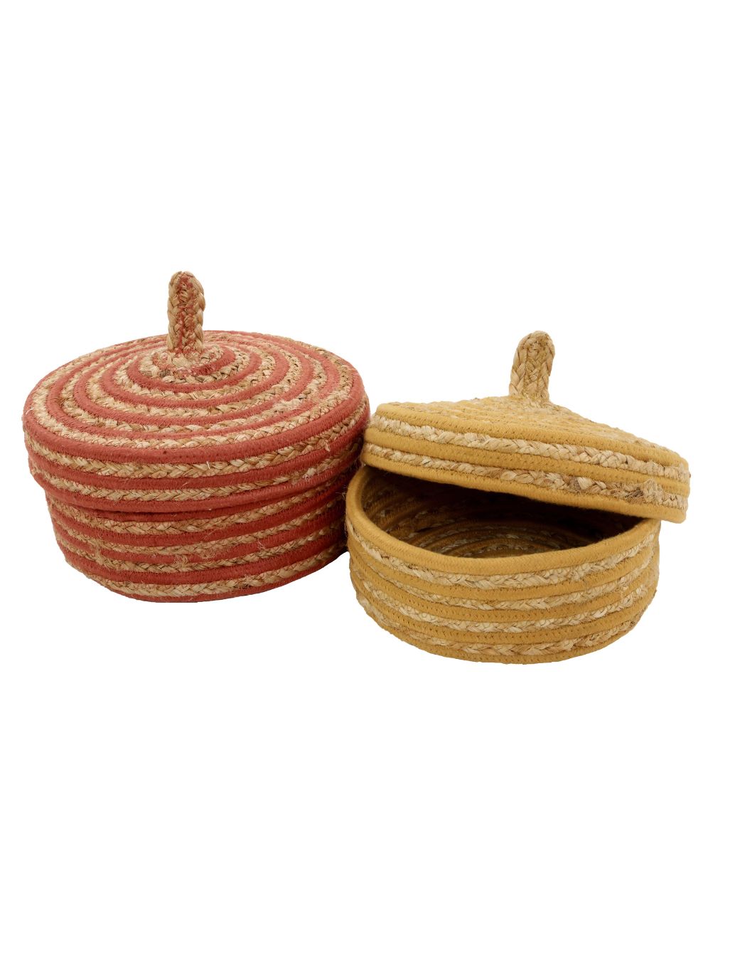 Paniers en jute Atmosphera Kaia lot de 2 pièces - Ø40x31cm - Multi