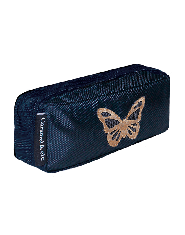 Caramel &amp; Cie Pencil Case Butterfly navy blue