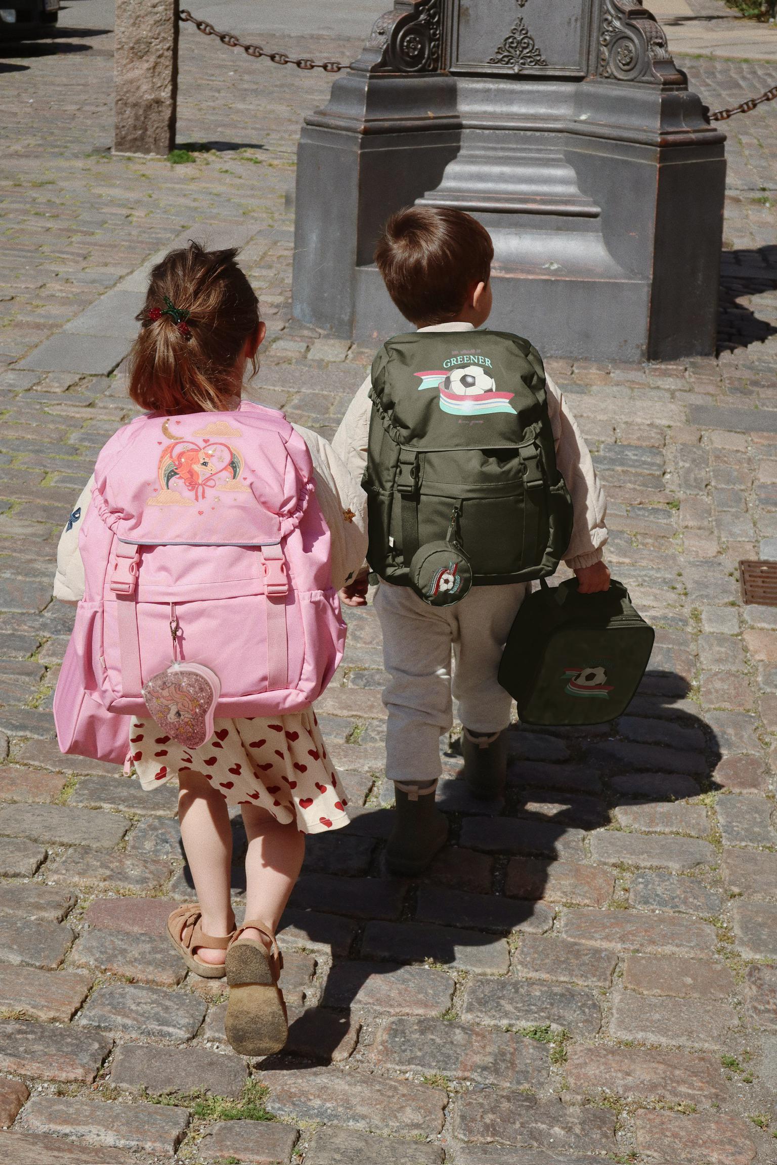 Konges Sløjd Clover Sac à dos/Book bag avec sac de sport et petit portefeuille - Ma Grand Cerise Mahogany
