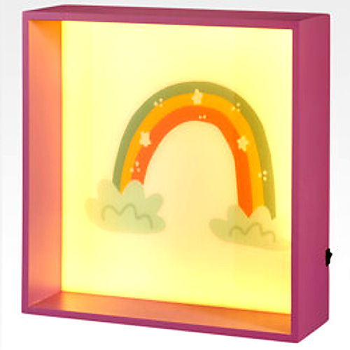 Home & Style Décoration murale avec éclairage - 30x30x10cm - Arc-en-ciel
