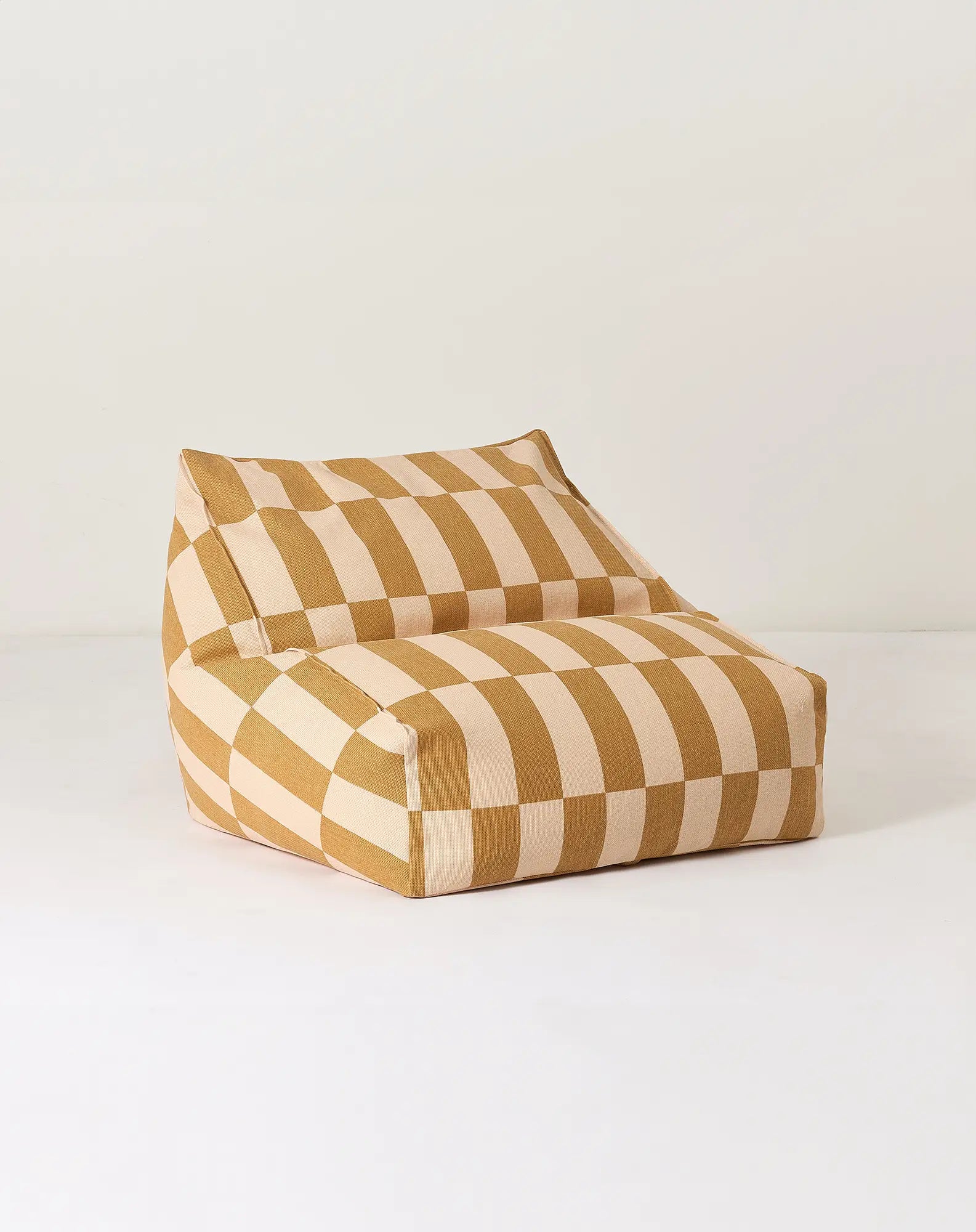 Nobodinoz Zitzak/Beanbag Vibes Kid Size - 74x40x60cm - Mustard and Sand Tiles