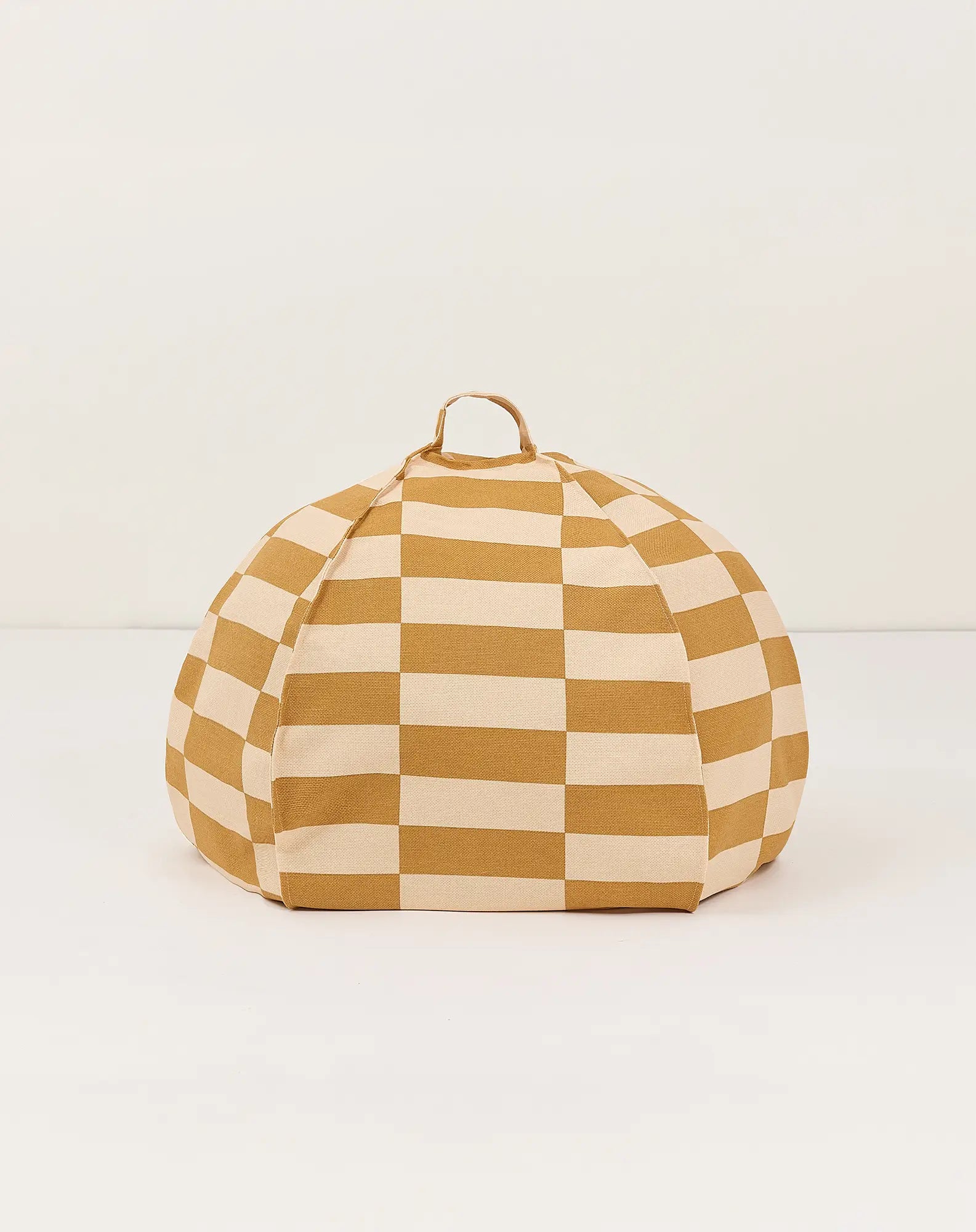 Nobodinoz Ronde Zitzak/Beanbag Vibes Kid Size - 70x70x30cm - Mustard and Sand Tiles