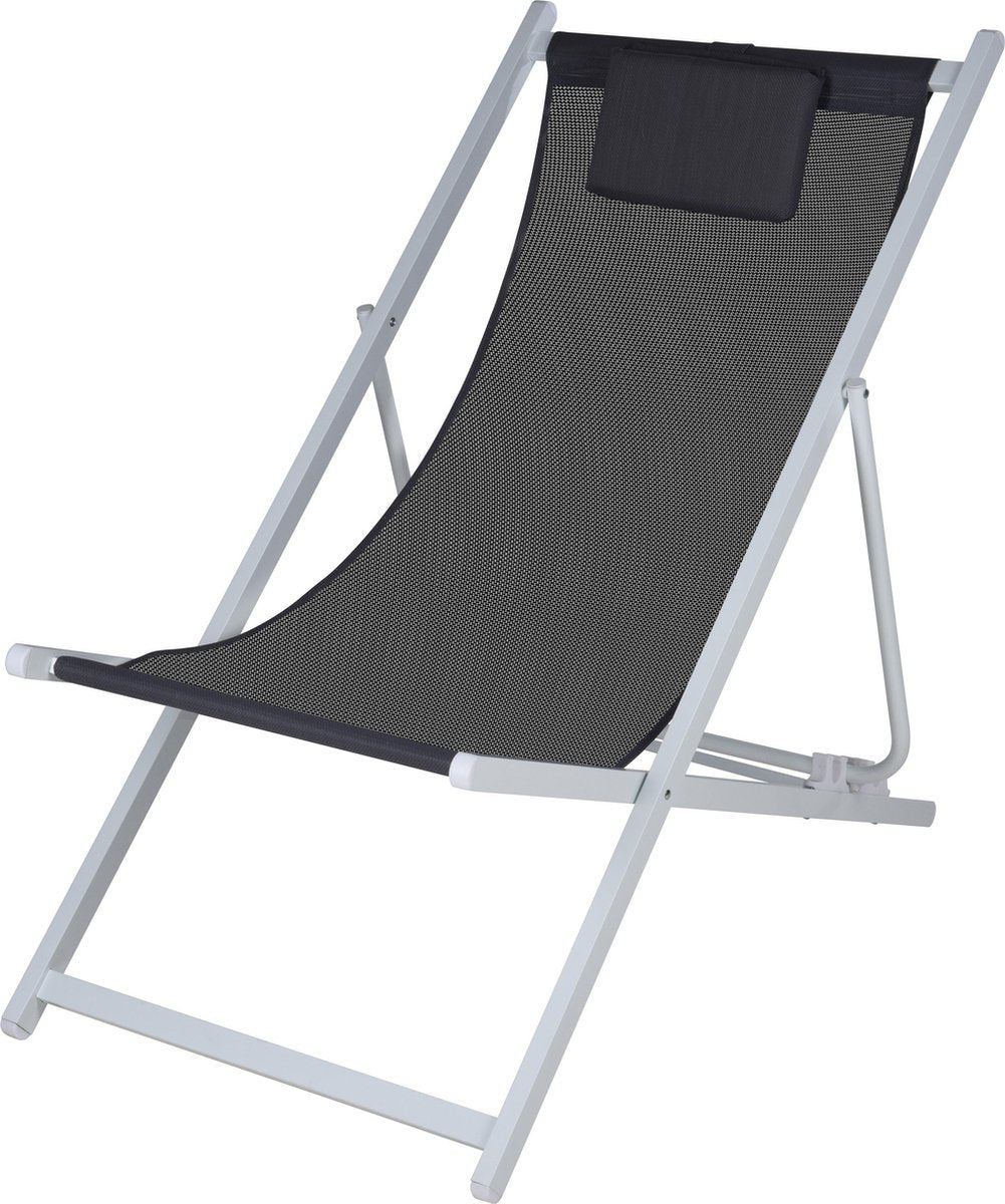 Chaise de plage extérieure en aluminium - chaise pliante - chaise longue - chaise de camping - Gris