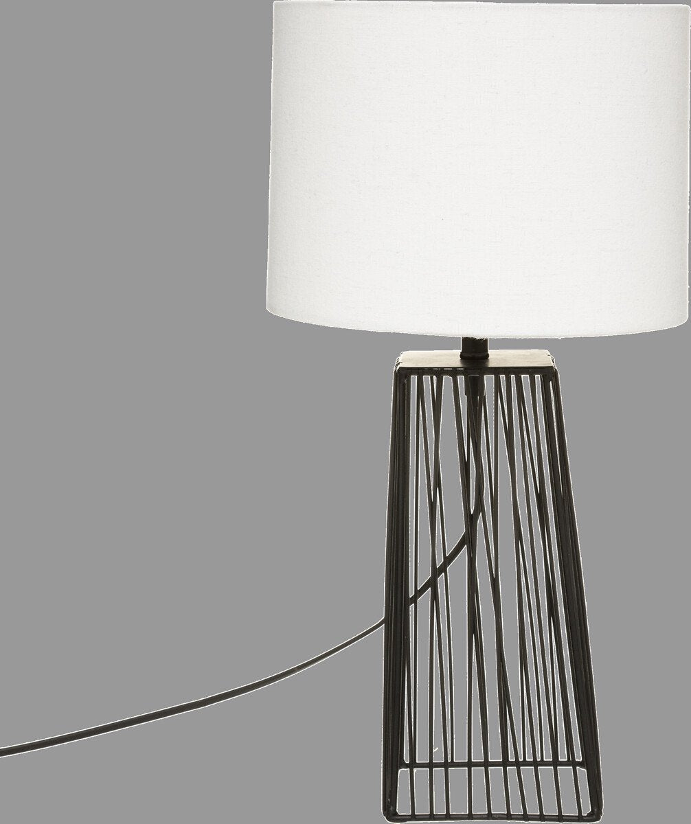 Tropi Tafellamp - H 46 cm - Zwart met witte lampenkap